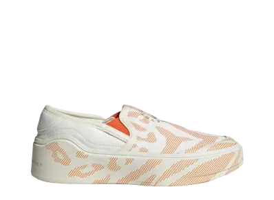 Stella McCartney × adidas Women's Court Slip-On "Off White/Unity Orange/Trace Olive"
