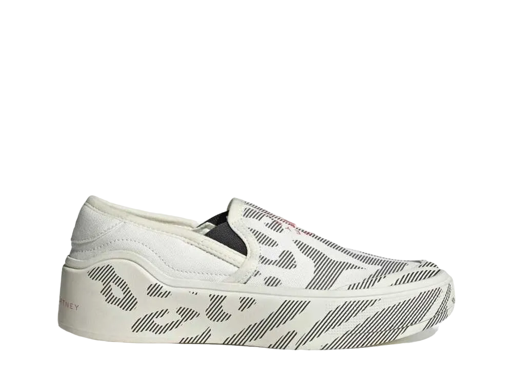 Stella McCartney × adidas Women's Court Slip-On "Off White/Core Black/Active Red"