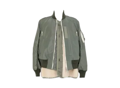 sacai Nylon Twill Blouson "Khaki/White"