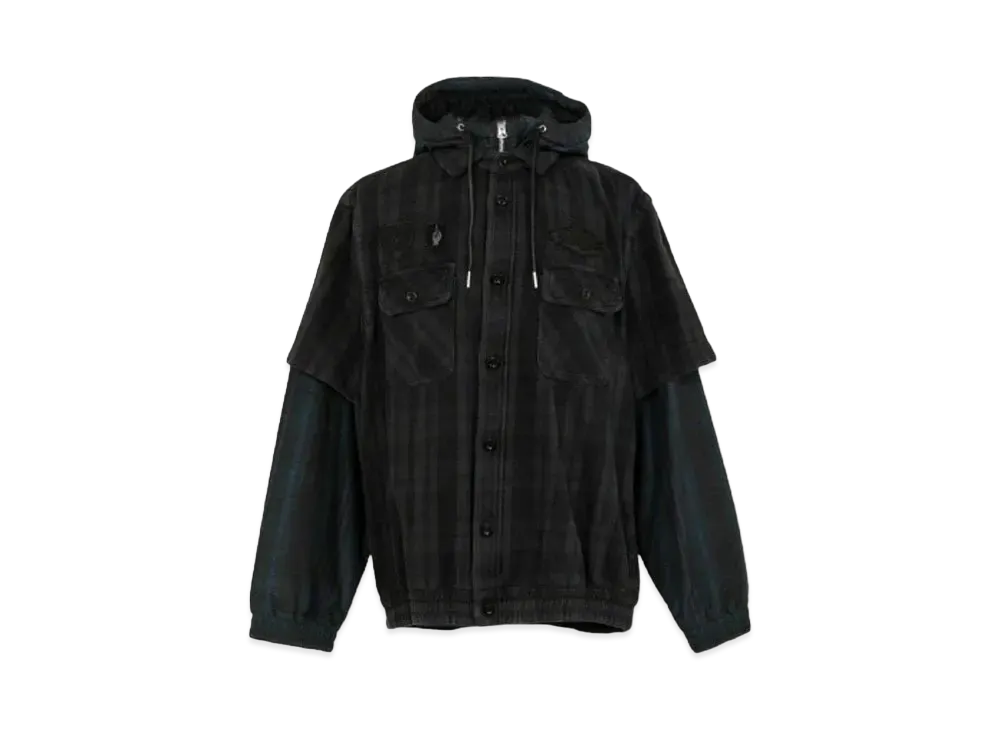 sacai x Gonz Multi Patch Plaid Hoodie