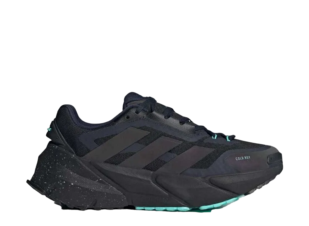 アディダス アディスター コールドレディ "コアブラック/フラッシュアクア"