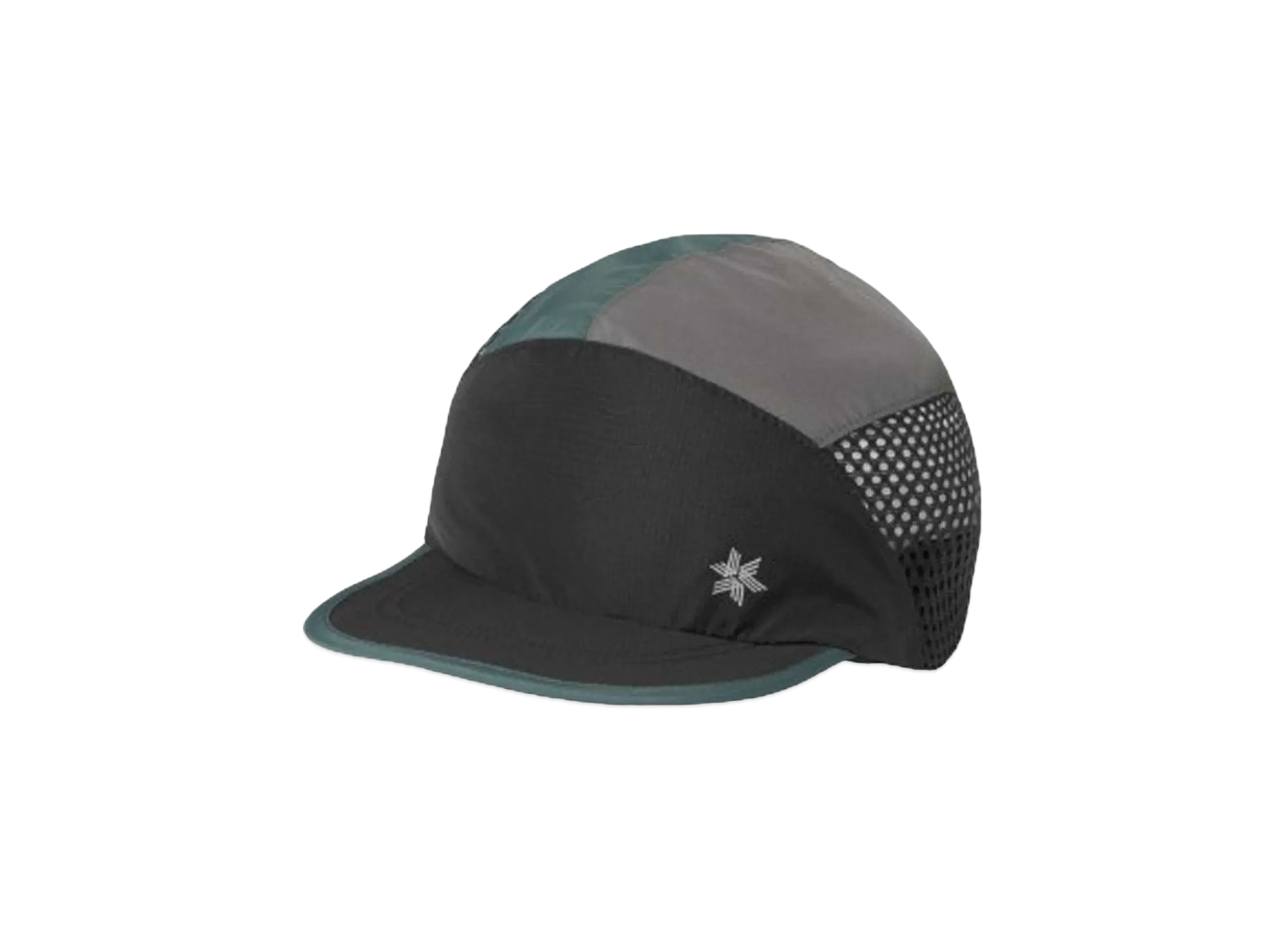 Goldwin Compact Run Mesh Cap (Unisex) "Black/Deep Cypress/Shadow Gray"