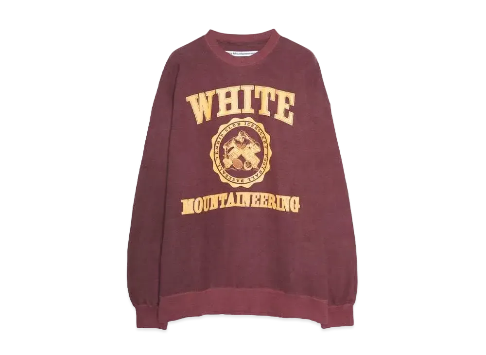 White Mountaineering COLLEGE LOGO SWEAT SHIRT "BURGUNDY"