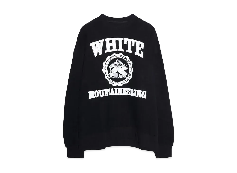 White Mountaineering COLLEGE LOGO SWEAT SHIRT "BLACK"