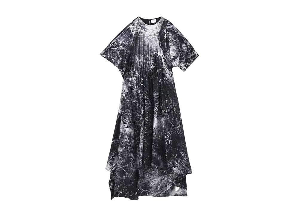 Alexander McQUEEN Smashed Screen Asymmetric Dress "Black"