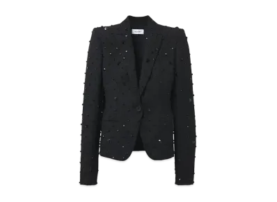 Alexander McQUEEN Cosmic Stone Embroidered Single Breasted Jacket "Black"