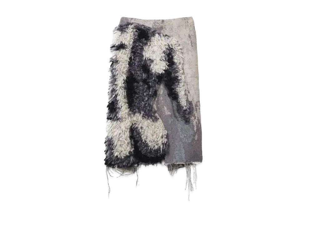 Alexander McQUEEN Sculpted Bum Jacquard Skirt "Stone"