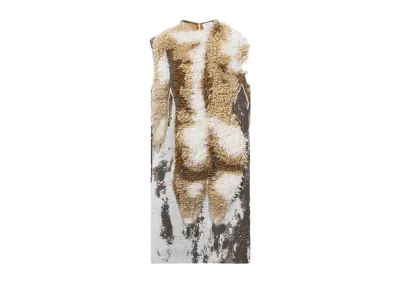 Alexander McQUEEN Sculpted Bum Jacquard Dress "Ecru"