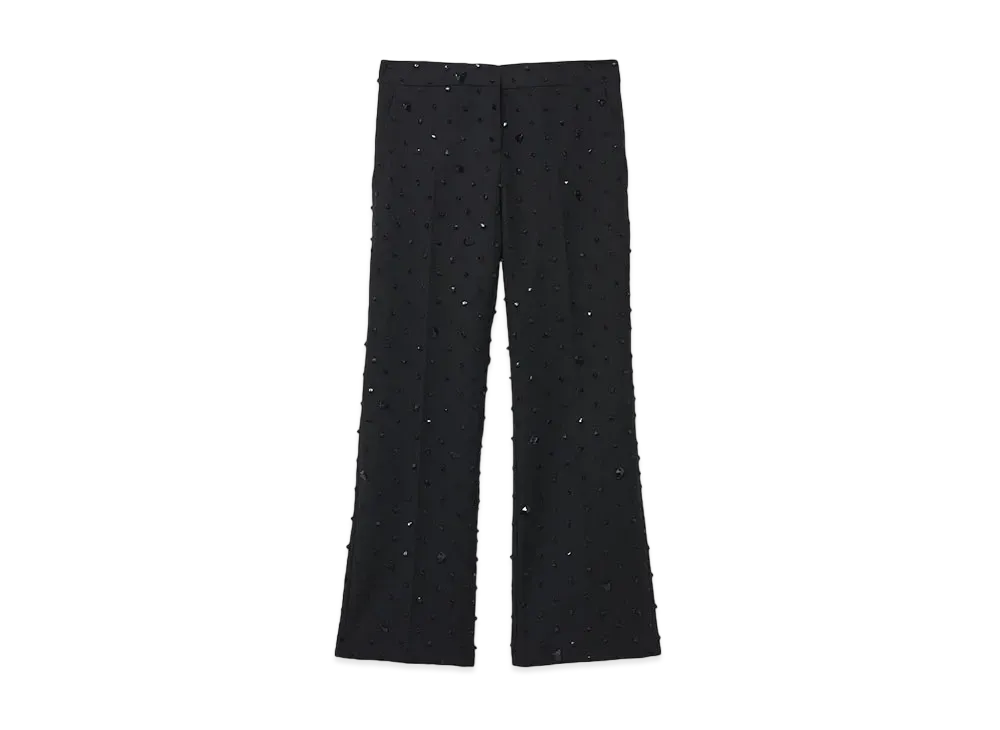 Alexander McQUEEN Cosmic Stone Embroidery Cropped Trousers "Black"