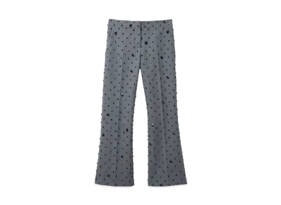 Alexander McQUEEN Cosmic Stone Embroidery Cropped Trousers "Gray"