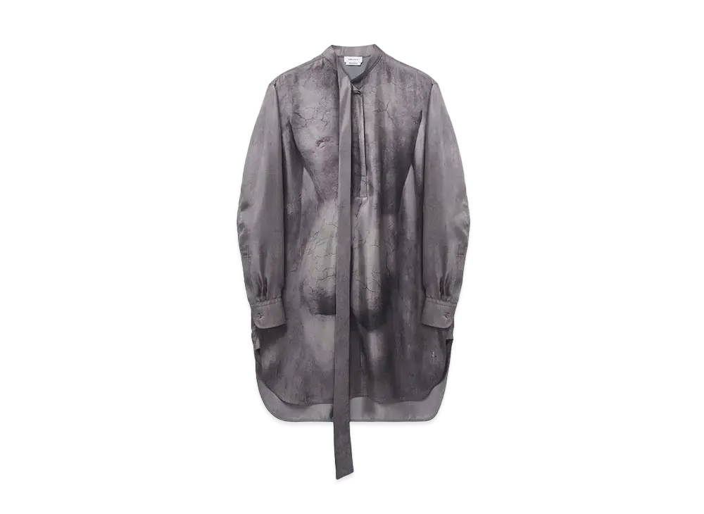 Alexander McQUEEN Sculpted Bum Mini Shirtdress "Stone"