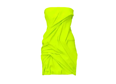 Alexander McQUEEN Draped Mini Dress "Acid Yellow"