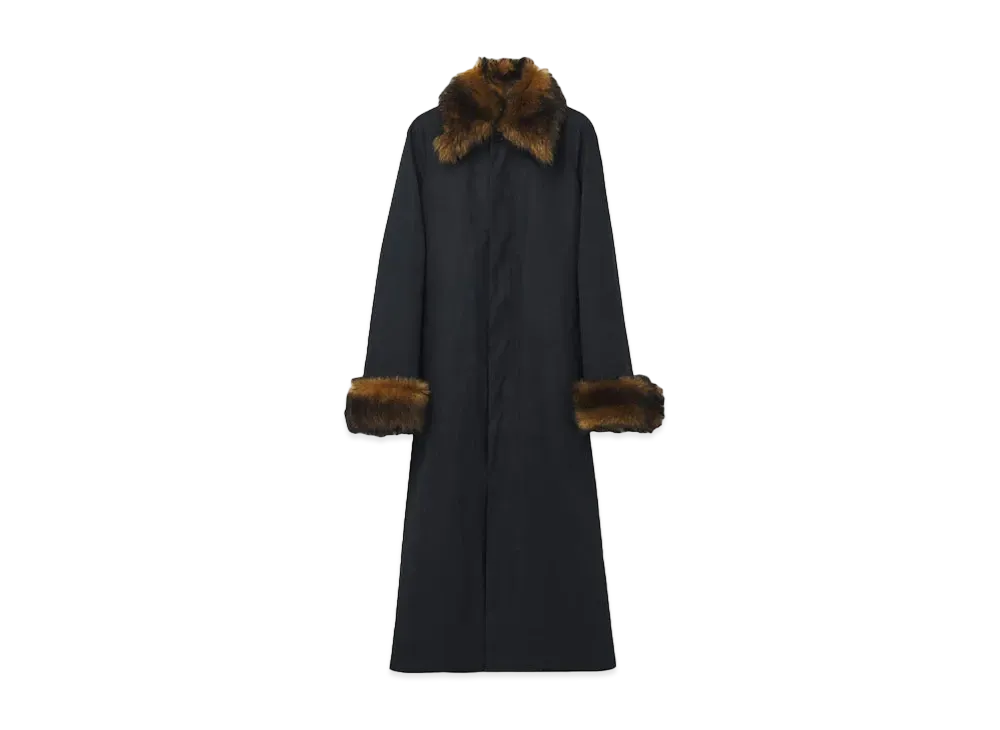Alexander McQUEEN Shearling Detail Raincoat "Black"