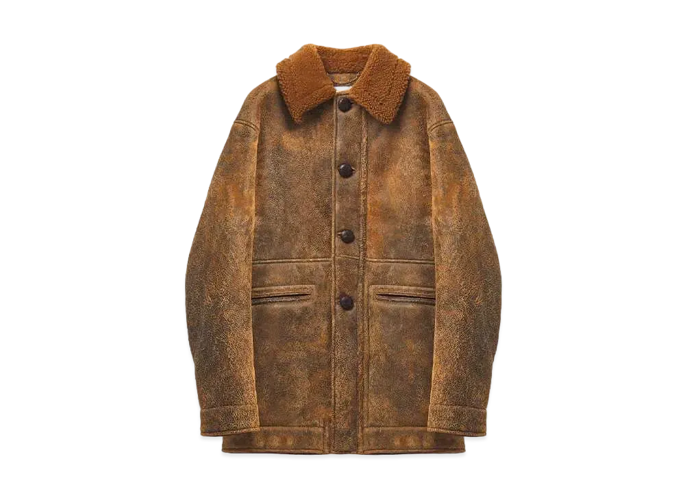Alexander McQUEEN Shearling Peacoat "Brown"