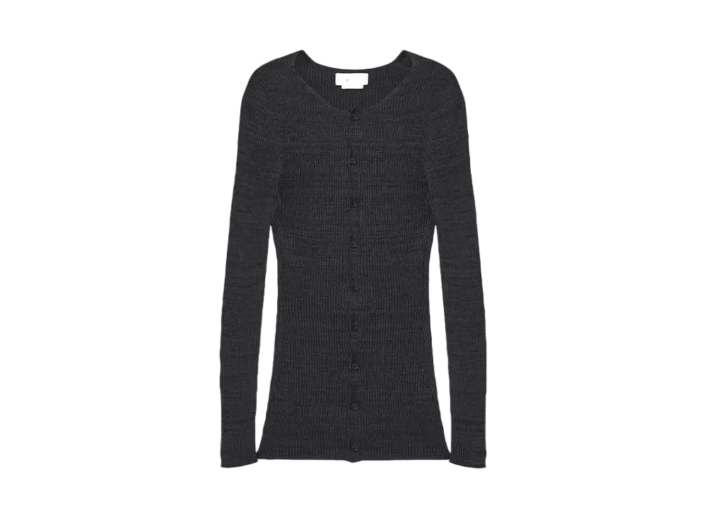 Alexander McQUEEN Ribbed Knit Cardigan "Black"