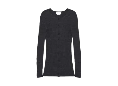 Alexander McQUEEN Ribbed Knit Cardigan "Black"