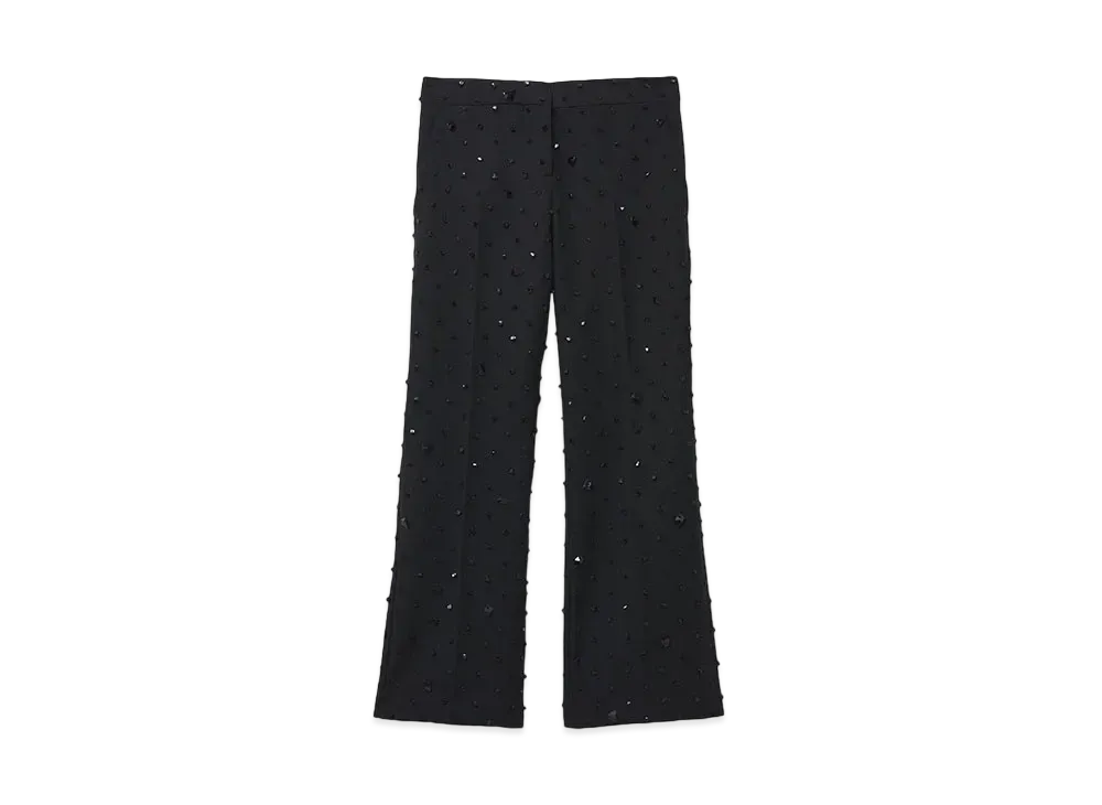 Alexander McQUEEN Cosmic Stone Embroidery Cropped Trousers "Black"