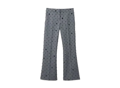 Alexander McQUEEN Cosmic Stone Embroidery Cropped Trousers "Gray"