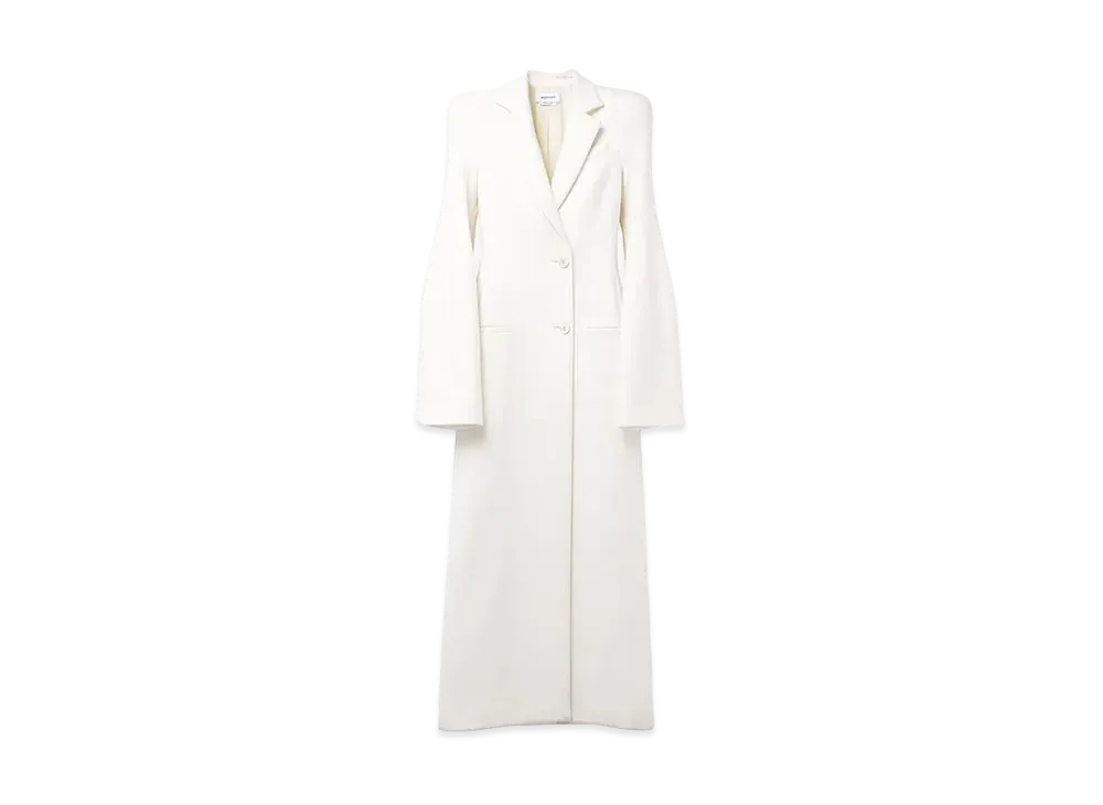 Alexander McQUEEN Molded Shoulder Double-Breasted Coat "Ivory"
