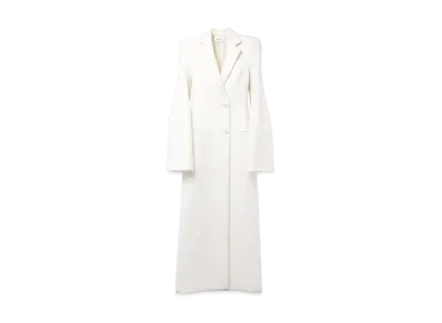 Alexander McQUEEN Molded Shoulder Double-Breasted Coat "Ivory"
