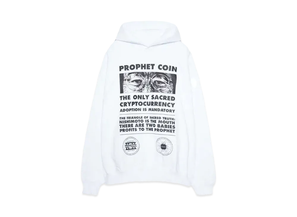 NISHIMOTO IS THE MOUTH PROPHET COIN SWEAT HOODIE "WHITE"