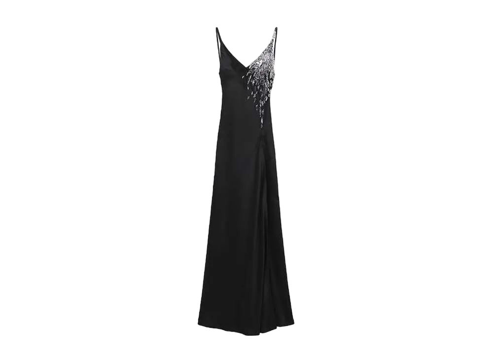 Alexander McQUEEN Smashed Glass Embroidered Dress "Black"