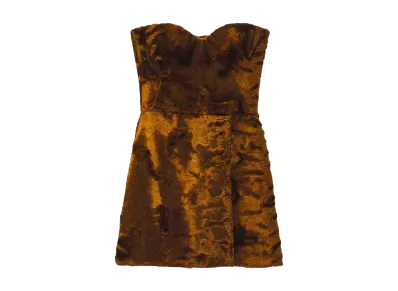 Alexander McQUEEN Faux Fur Mini Dress "Tan"
