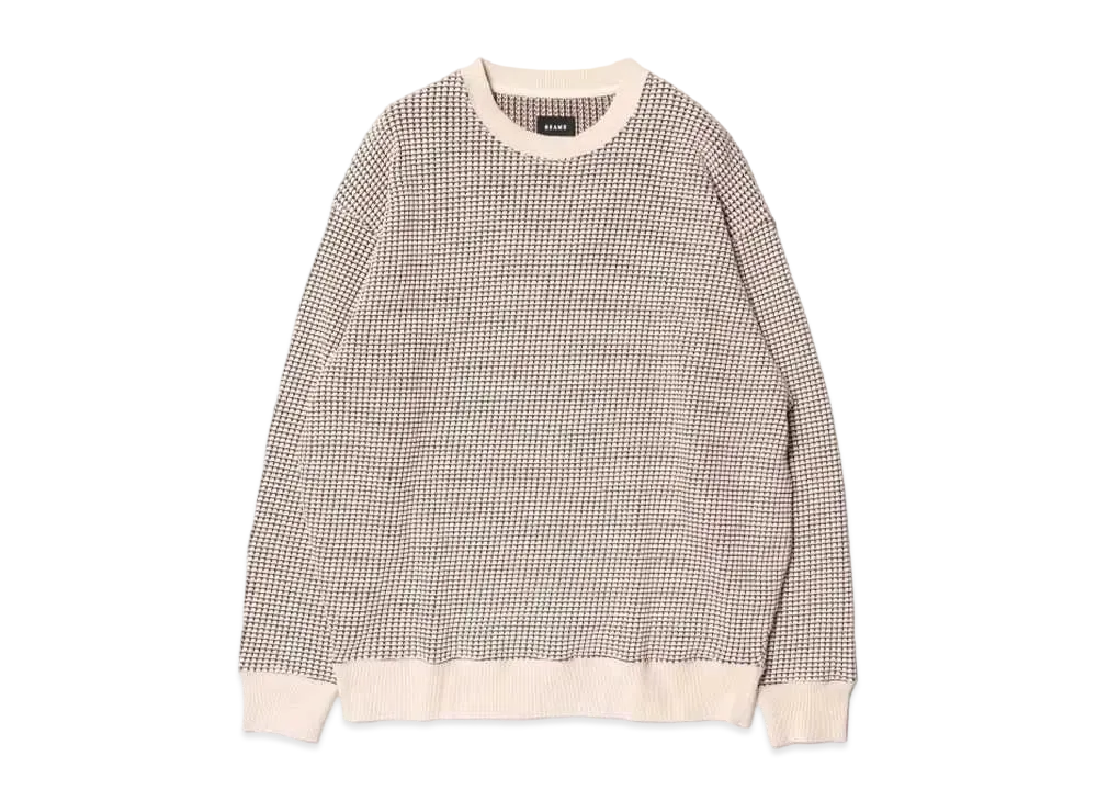 BEAMS Heavyweight Waffle T-shirt "Beige"