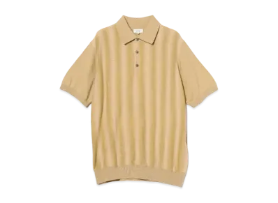 BEAMS Kasuri Gradient Polo Shirt "Beige"