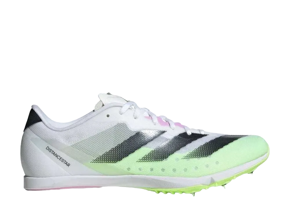 アディダス アディゼロ ディスタンススター "フットウェアホワイト/コアブラック/グリーンスパーク"