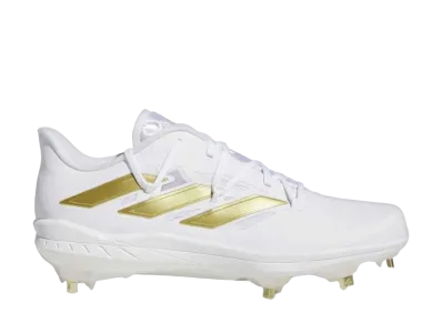 adidas Adizero Afterburner 9 Cleats "Footwear White/Gold Metallic"