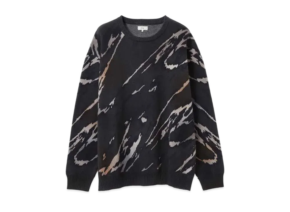 BEAMS Jacquard Gradient Crew Neck Knit "Puple"