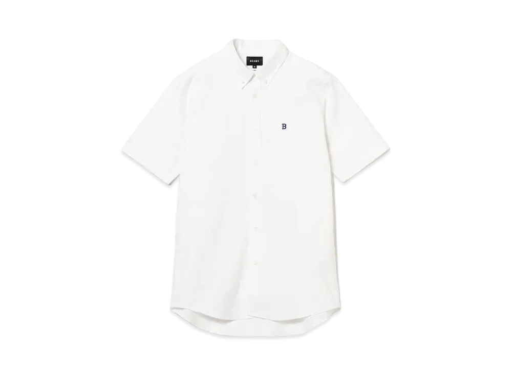 BEAMS One-Point Stretch Button-Down Shirt 24SS "White"