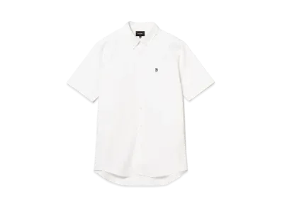 BEAMS One-Point Stretch Button-Down Shirt 24SS "White"