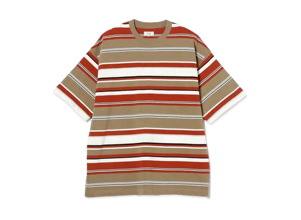 BEAMS Multi-border T-shirt "Camel"