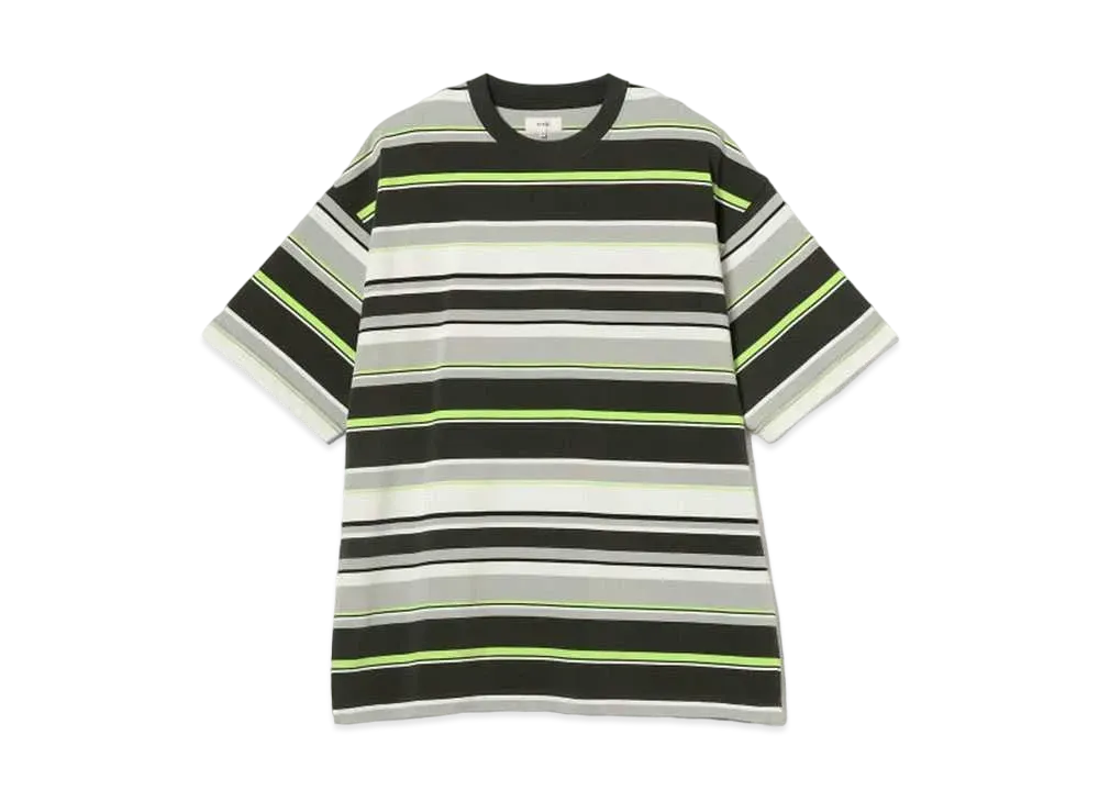 BEAMS Multi-border T-shirt "Black"