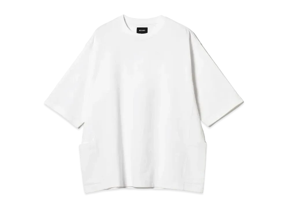 BEAMS Side Pocket Loose T-shirt "White"