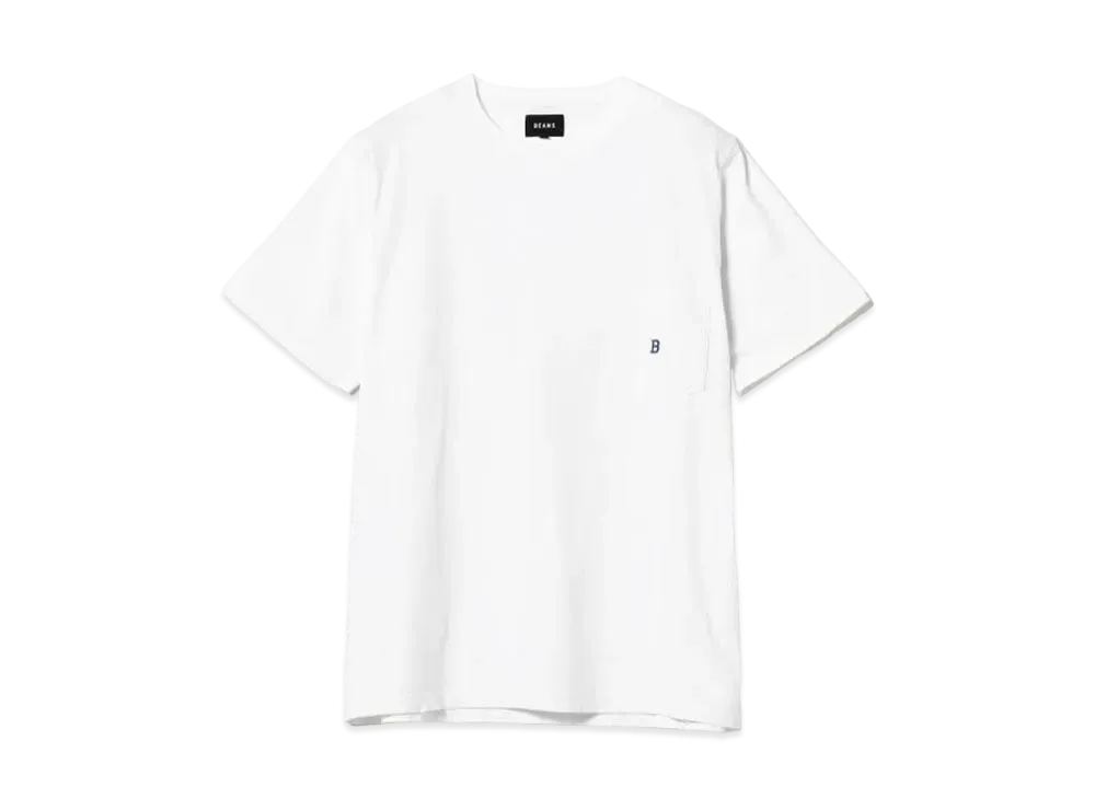 BEAMS B Logo Pocket T-shirt "White"