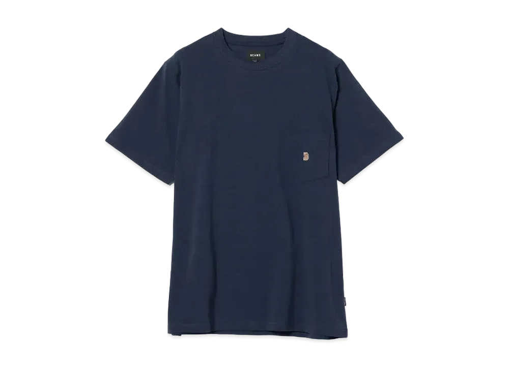 BEAMS B Logo Pocket T-shirt "Navy"