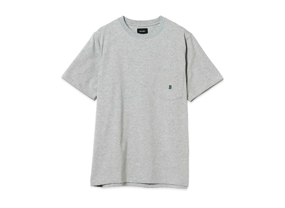 BEAMS B Logo Pocket T-shirt "Gray"
