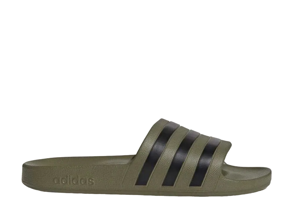 adidas Adilette Aqua Slides "Olive Straighter/Core Black"