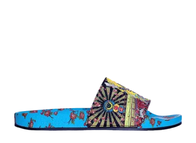 Keiichi Tanaami × adidas Adilette Tanaami "Signal Cyan/Core Black"