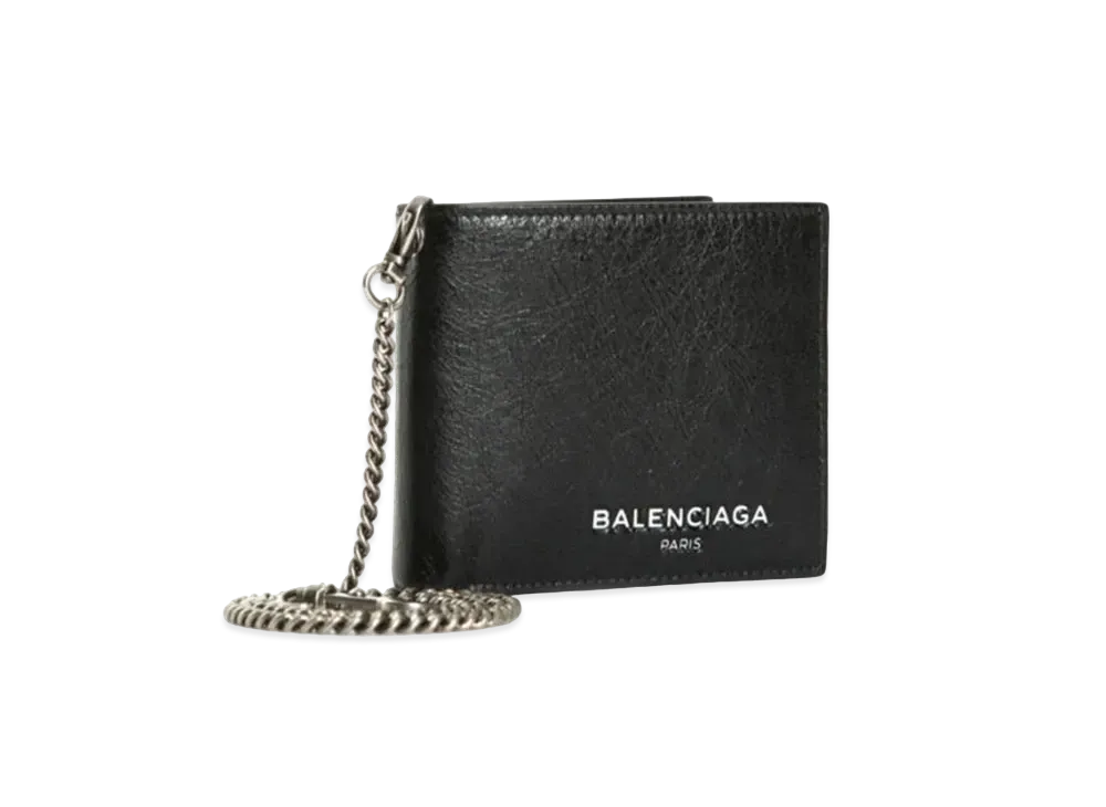 BALENCIAGA Explorer Bi-fold Wallet With Chain "Black"