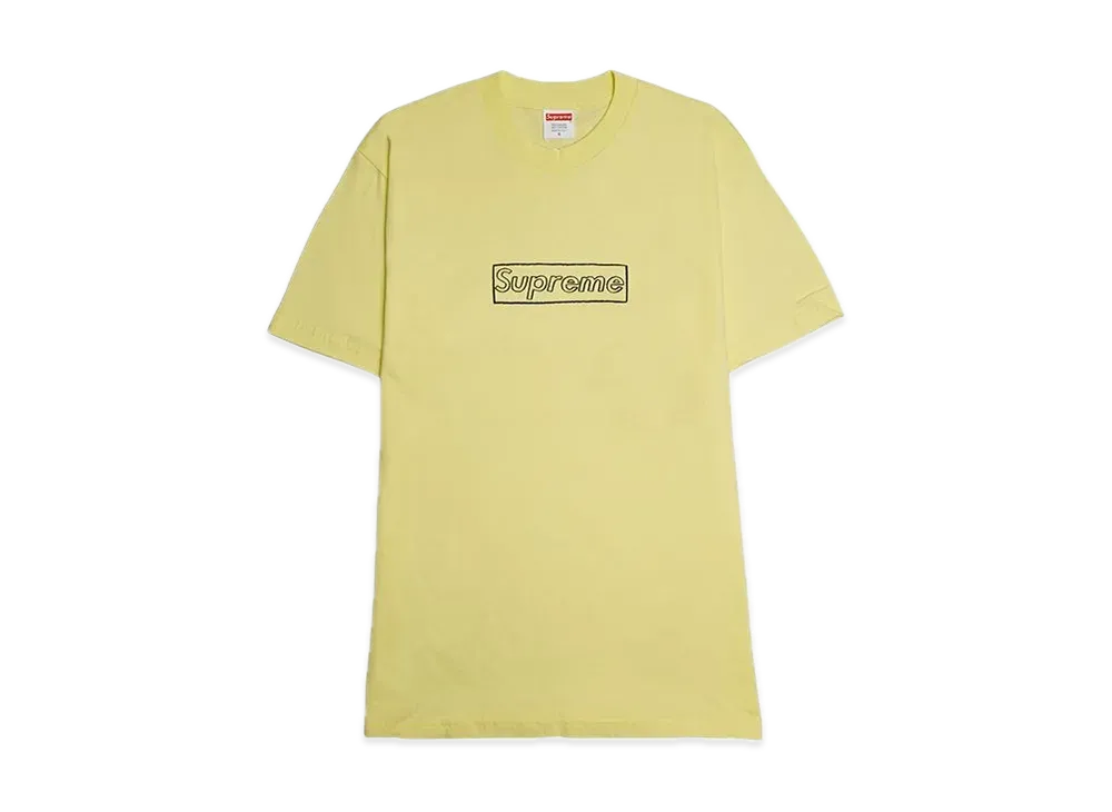 Supreme KAWS Chalk Logo Tee "Yellow"