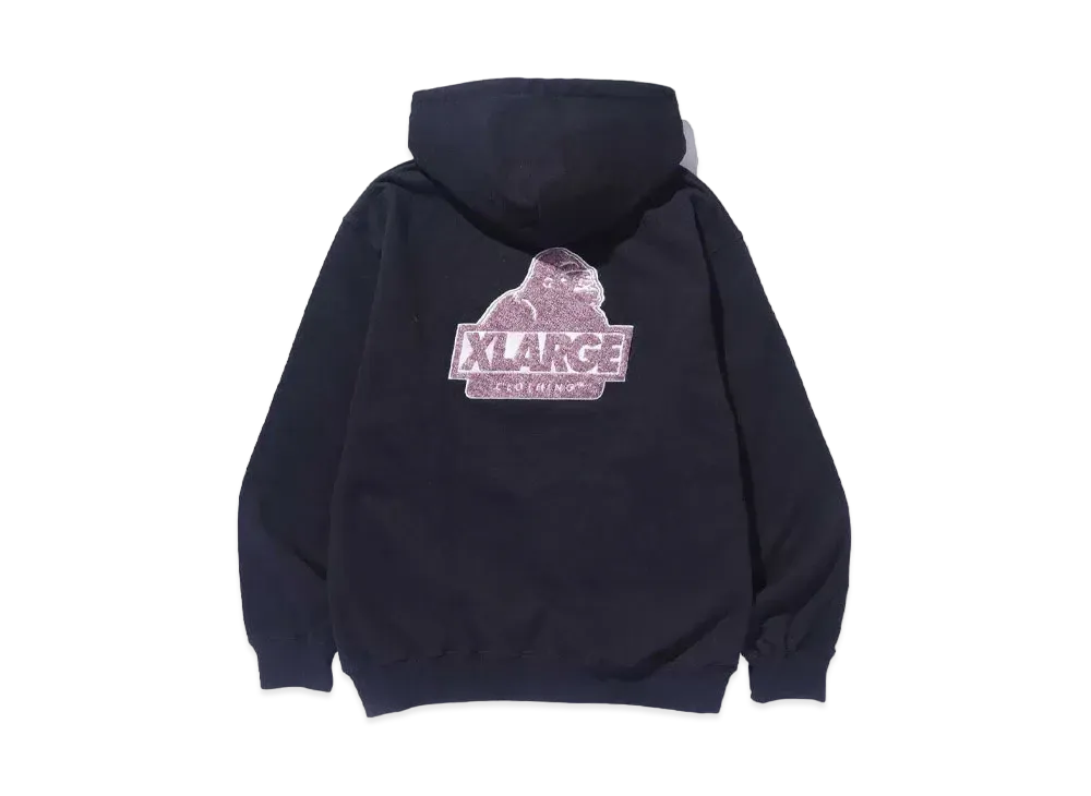 XLARGE CHENILLE SLANTED OG HOODED SWEATSHIRT "BLACK"