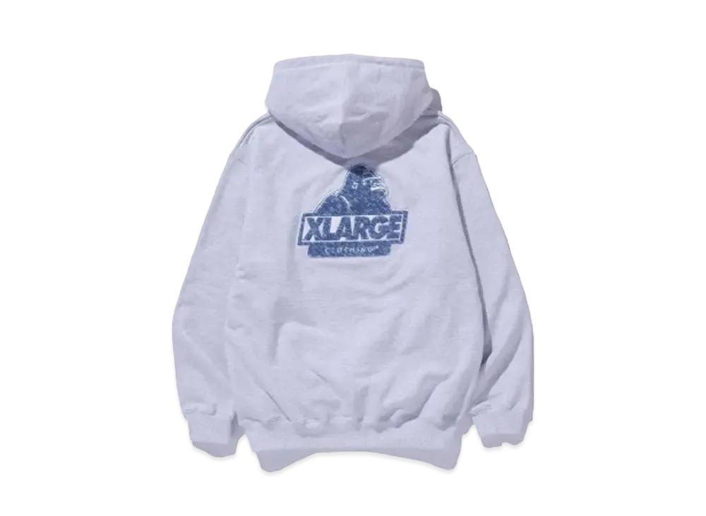 XLARGE CHENILLE SLANTED OG HOODED SWEATSHIRT "ASH"