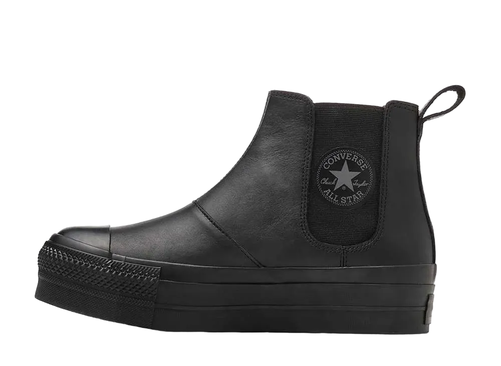 Converse Leather All Star (R) Lifted Sidegore Hi "Black Monochrome"