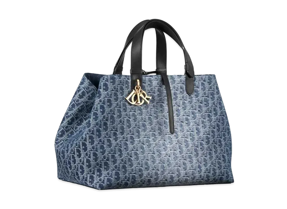 Dior Large Dior Toujours Bag Denim Dior Oblique Jacquard "Blue"