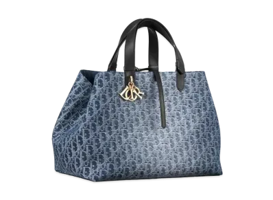 Dior Large Dior Toujours Bag Denim Dior Oblique Jacquard "Blue"