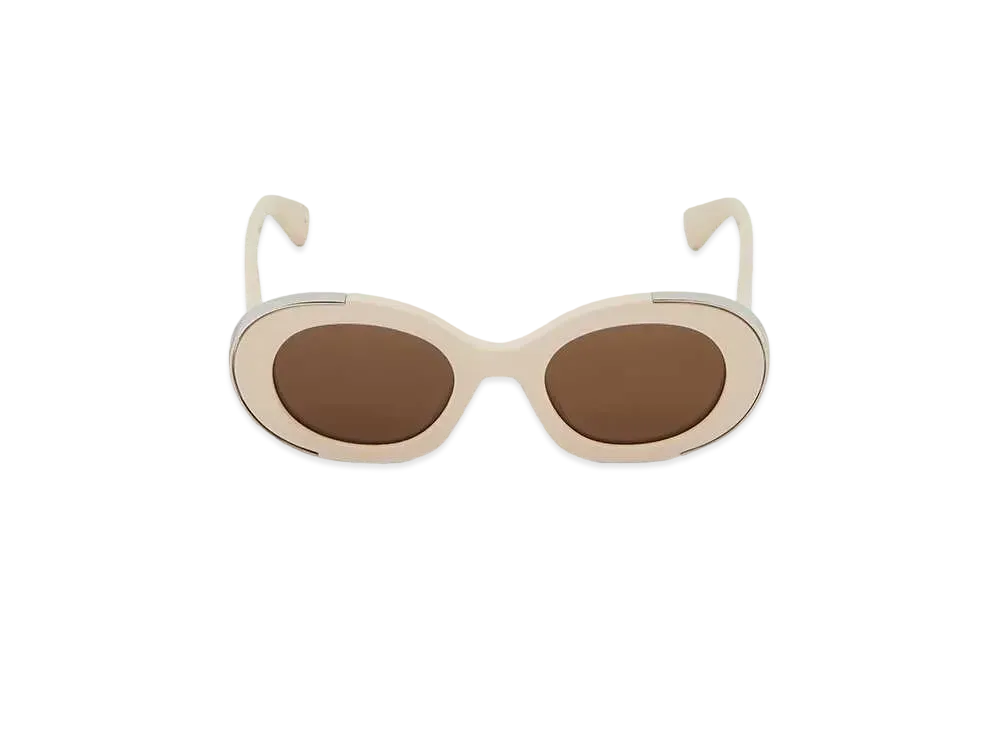 Alexander McQUEEN Grip Oval Sunglasses "Ivory"